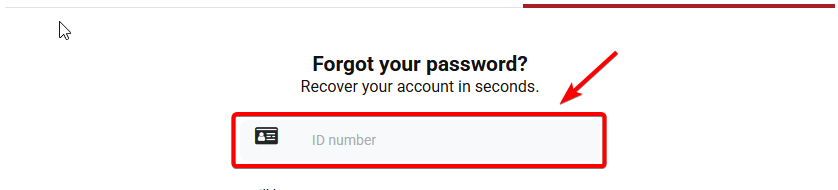 Enter ID Number - NSFAS Password Reset